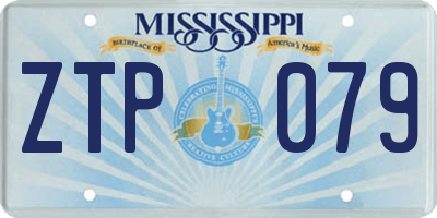 MS license plate ZTP079