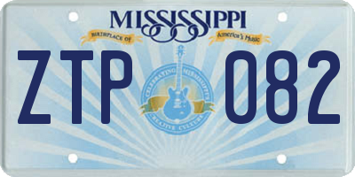 MS license plate ZTP082