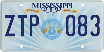 MS license plate ZTP083