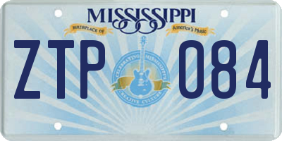 MS license plate ZTP084
