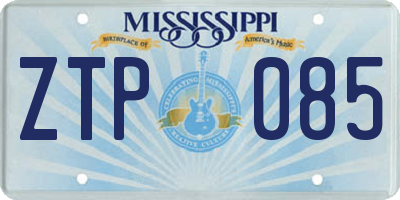 MS license plate ZTP085