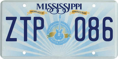 MS license plate ZTP086