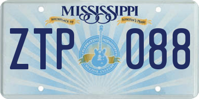 MS license plate ZTP088