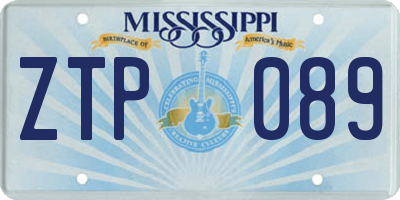 MS license plate ZTP089