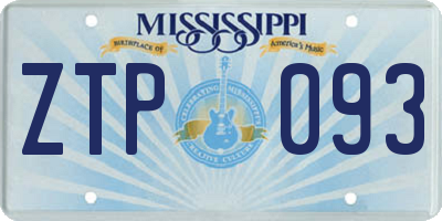 MS license plate ZTP093