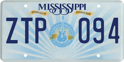 MS license plate ZTP094