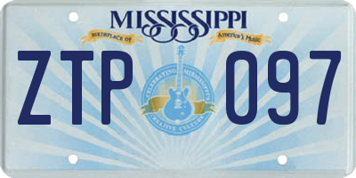 MS license plate ZTP097