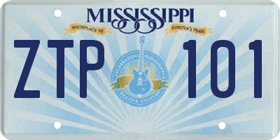 MS license plate ZTP101