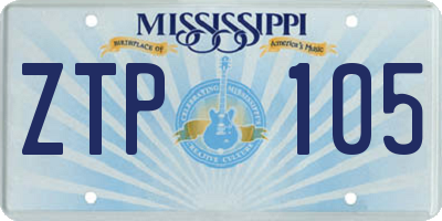 MS license plate ZTP105