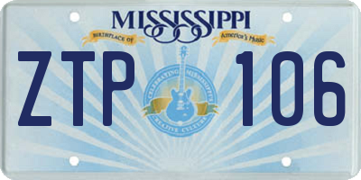 MS license plate ZTP106