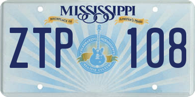MS license plate ZTP108