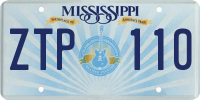 MS license plate ZTP110