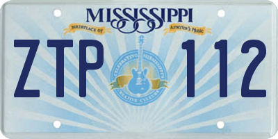 MS license plate ZTP112