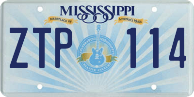 MS license plate ZTP114