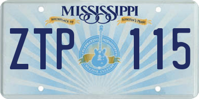 MS license plate ZTP115