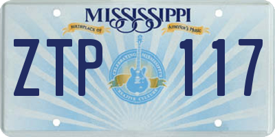 MS license plate ZTP117