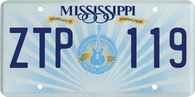 MS license plate ZTP119