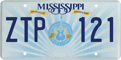 MS license plate ZTP121