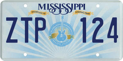 MS license plate ZTP124