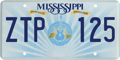 MS license plate ZTP125