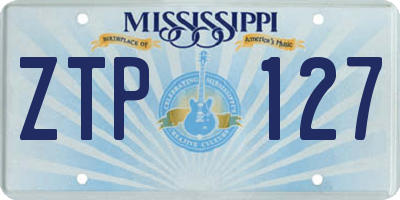 MS license plate ZTP127