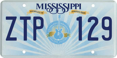 MS license plate ZTP129