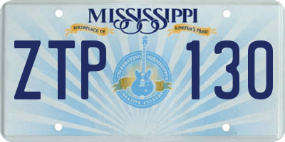 MS license plate ZTP130