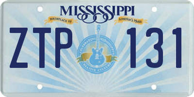 MS license plate ZTP131