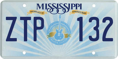MS license plate ZTP132