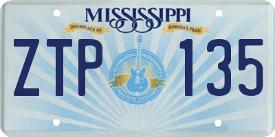 MS license plate ZTP135