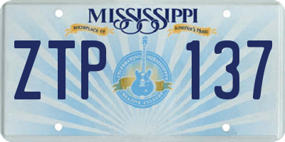 MS license plate ZTP137