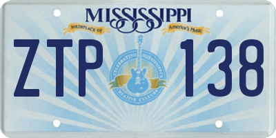 MS license plate ZTP138