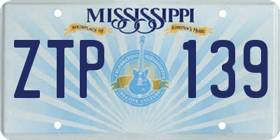 MS license plate ZTP139