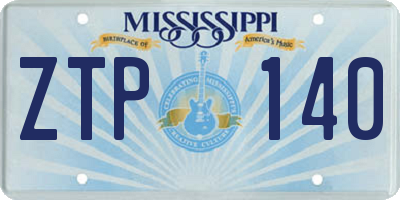 MS license plate ZTP140