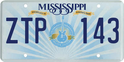 MS license plate ZTP143