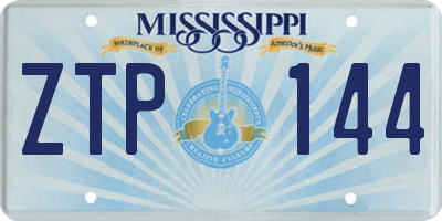MS license plate ZTP144