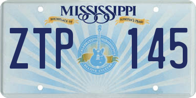 MS license plate ZTP145