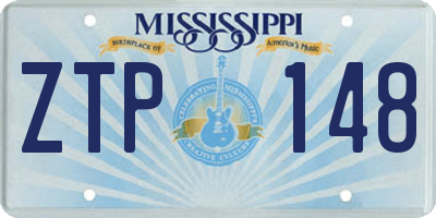MS license plate ZTP148