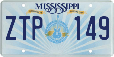 MS license plate ZTP149