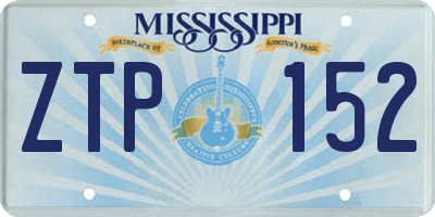 MS license plate ZTP152