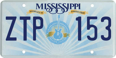 MS license plate ZTP153