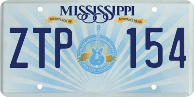 MS license plate ZTP154