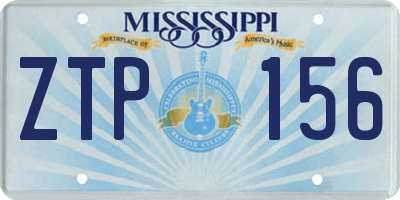 MS license plate ZTP156