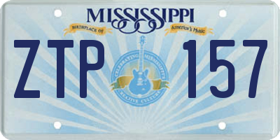 MS license plate ZTP157