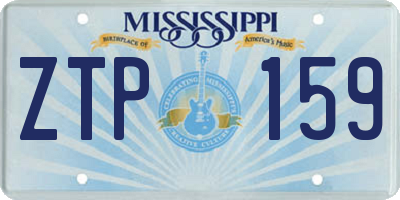 MS license plate ZTP159
