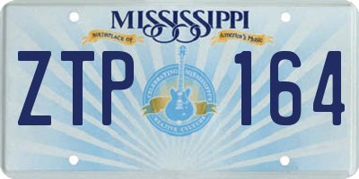 MS license plate ZTP164