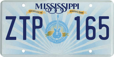 MS license plate ZTP165