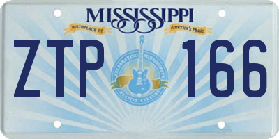MS license plate ZTP166