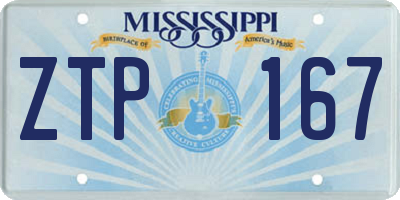 MS license plate ZTP167