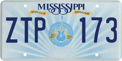 MS license plate ZTP173